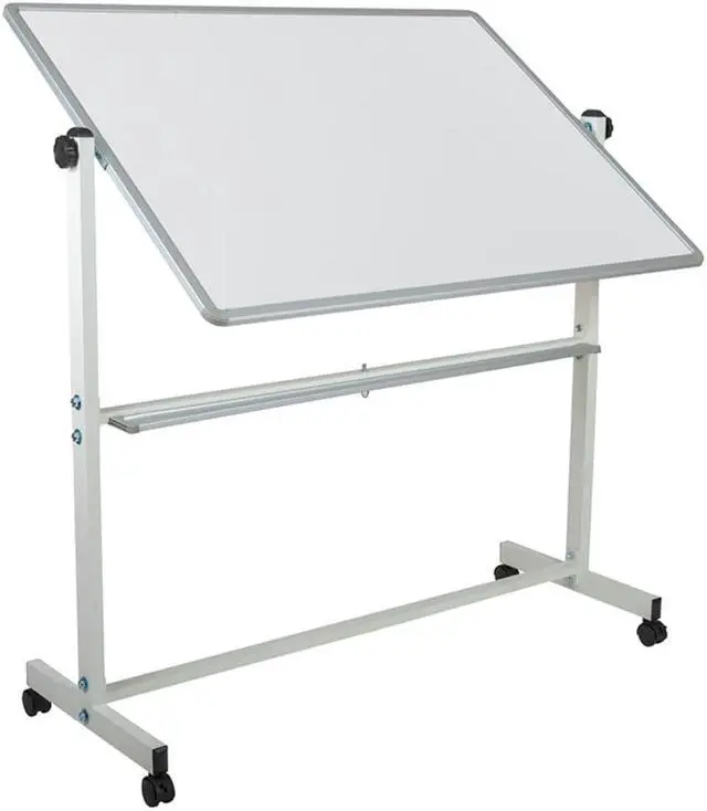 Alt view image 12 of 20 - HERCULES Series 53"W x 62.5"H Double-Sided Mobile White Board with Pen Tray