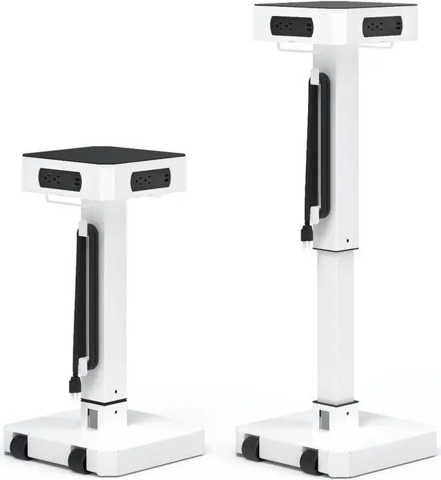 Alt view image 2 of 16 - LuxPower Mobile AC and USB Charging Tower with 8 USB Charging Ports, 8 AC Outlets - White