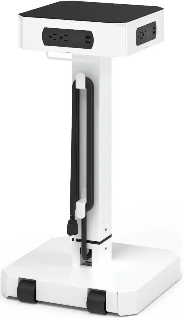Alt view image 7 of 16 - LuxPower Mobile AC and USB Charging Tower with 8 USB Charging Ports, 8 AC Outlets - White