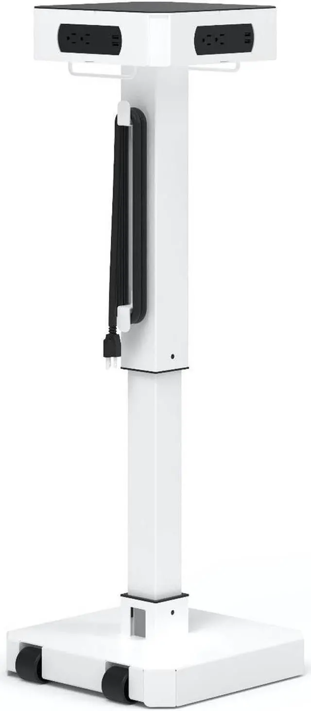 Main image of LuxPower Mobile AC and USB Charging Tower with 8 USB Charging Ports, 8 AC Outlets - White