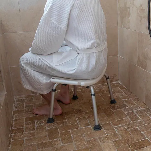 Alt view image 9 of 20 - HERCULES Series Tool-Free and Quick Assembly, 300 Lb. Capacity, Adjustable White Bath & Shower Chair with Non-slip Feet