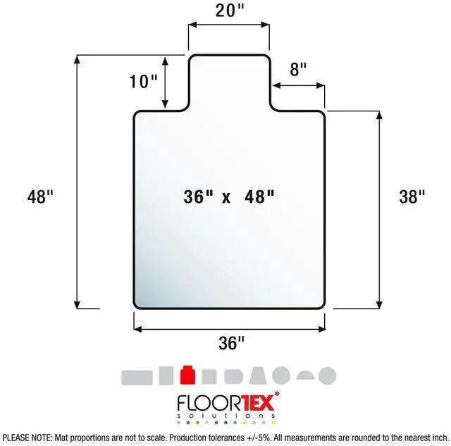 Alt view image 8 of 9 - Cleartex Advantagemat Floor Chair Mat - Office, Hard Floor, Carpeted Floor - 48" Length x 36" Width x 0.60" Thickness -