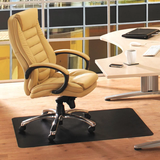 Alt view image 2 of 12 - Advantagemat® Black Vinyl Rectangular Chair Mat for Hard Floor - 48" x 60" FR124860HEBV