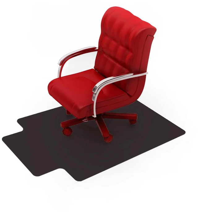 Alt view image 3 of 7 - Advantagemat® Black Vinyl Lipped Chair Mat for Hard Floor - 45" x 53" FR124553HLBV