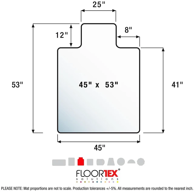 Alt view image 7 of 7 - Advantagemat® Black Vinyl Lipped Chair Mat for Hard Floor - 45" x 53" FR124553HLBV