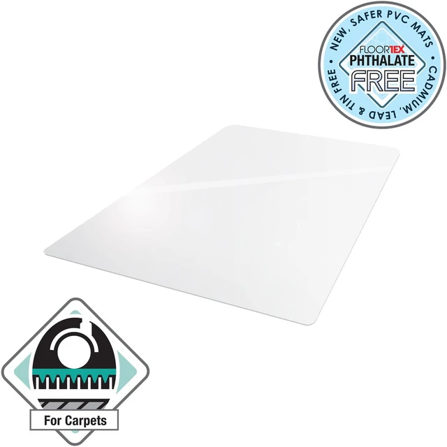 Alt view image 5 of 14 - Advantagemat® Vinyl Rectangular Chair Mat for Carpets up to 1/4" - 48" x 118", FR1130025EV