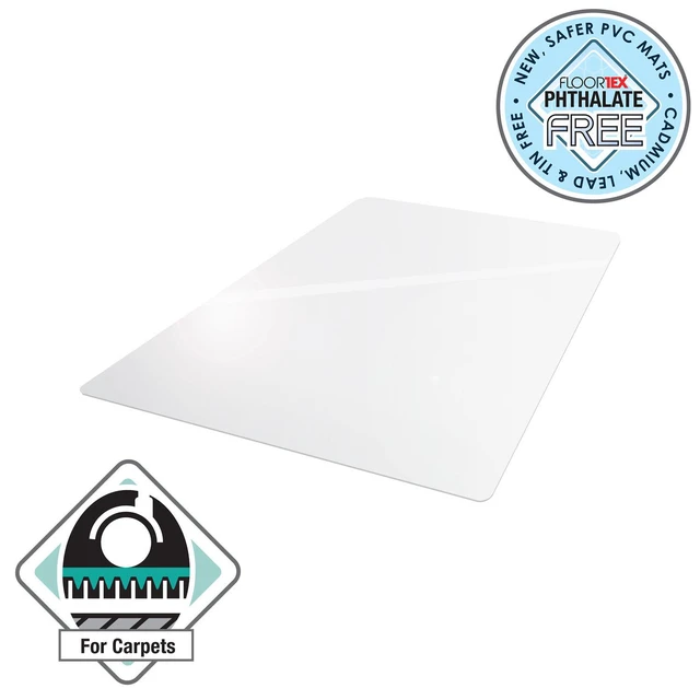 Alt view image 7 of 13 - Floortex Anti-Bacterial Advantagemat Rectangular Chairmat for Standard Pile Carpets 3/8-inch or less (3' x 4')