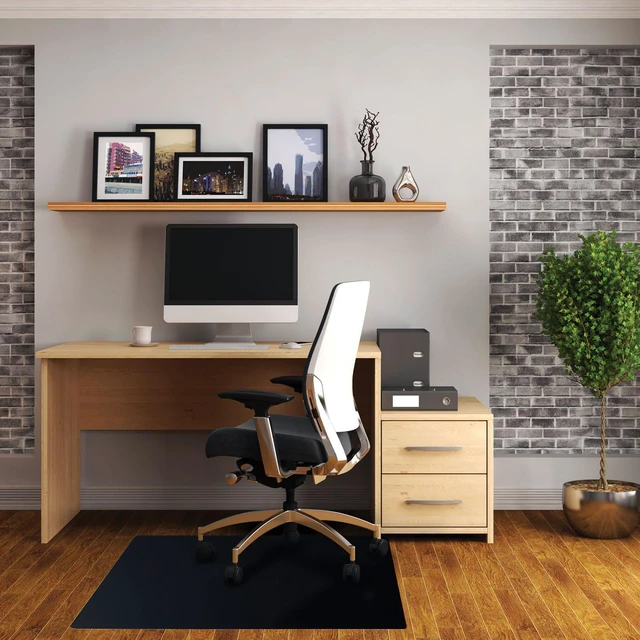 Main image of Advantagemat® Black Vinyl Rectangular Chair Mat for Hard Floor - 48" x 60" FR124860HEBV