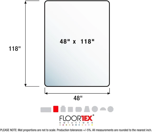 Alt view image 10 of 14 - Advantagemat® Vinyl Rectangular Chair Mat for Carpets up to 1/4" - 48" x 118", FR1130025EV
