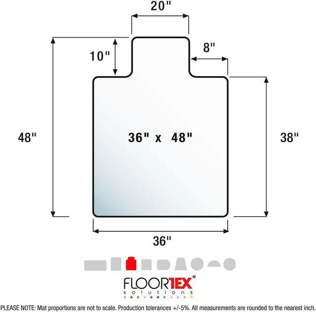 Alt view image 8 of 15 - Cleartex Advantagemat Black Chair Mat - Office, Hard Floor, Carpeted Floor - 48" Length x 36" Width x 0.60" Thickness -
