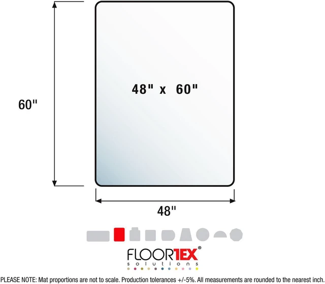 Alt view image 6 of 12 - Advantagemat® Black Vinyl Rectangular Chair Mat for Hard Floor - 48" x 60" FR124860HEBV