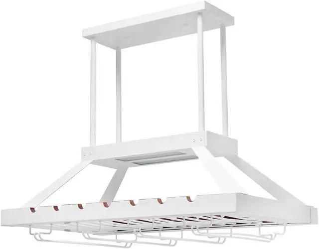 Alt view image 6 of 16 - Elegant Designs 2 Light LED Overhead Wine Rack, White