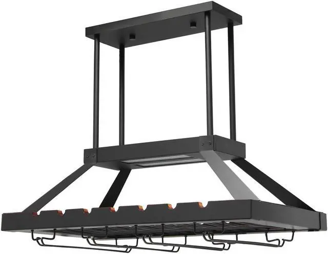 Alt view image 6 of 17 - Elegant Designs 2 Light LED Overhead Wine Rack, Oil Rubbed Bronze