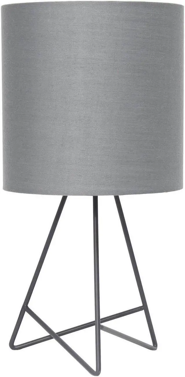 Alt view image 6 of 20 - Simple Designs Down to the Wire Table Lamp with Fabric Shade, Gray with Gray Shade