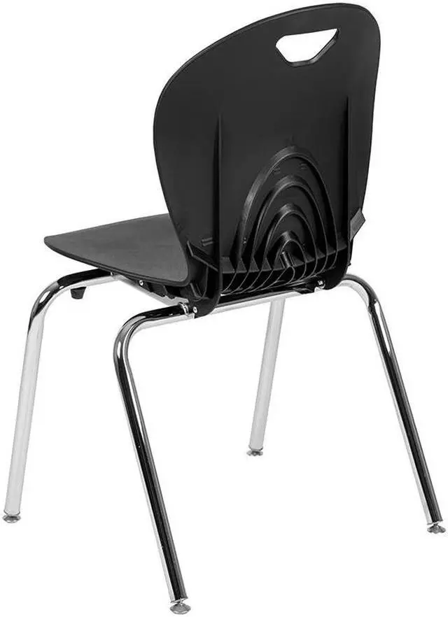 Alt view image 11 of 20 - Advantage Titan Black Student Stack School Chair - 18-inch