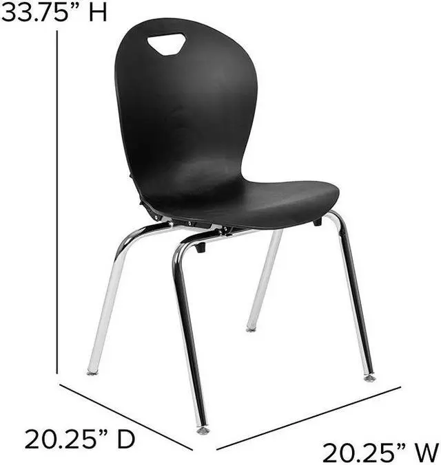 Alt view image 14 of 20 - Advantage Titan Black Student Stack School Chair - 18-inch