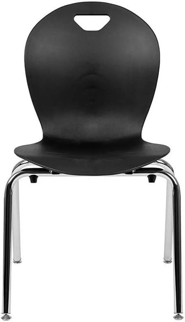 Alt view image 12 of 20 - Advantage Titan Black Student Stack School Chair - 18-inch