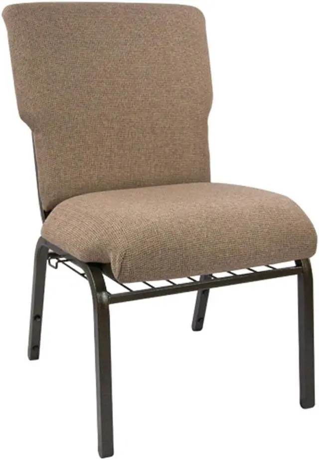 Alt view image 4 of 15 - Advantage Mixed Tan Discount Church Chair - 21 in. Wide