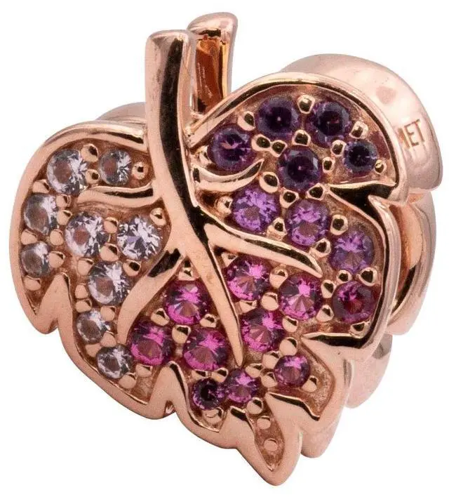 Main image of PANDORA Leaf Pandora Rose Charm With Pink Mist, Cerise And Royal Purple Crystal -