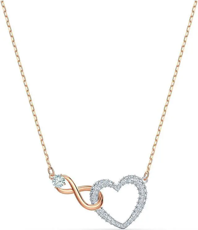 Main image of Swarovski Swarovski Infinity Heart Necklace - White - Mixed Metal Finish