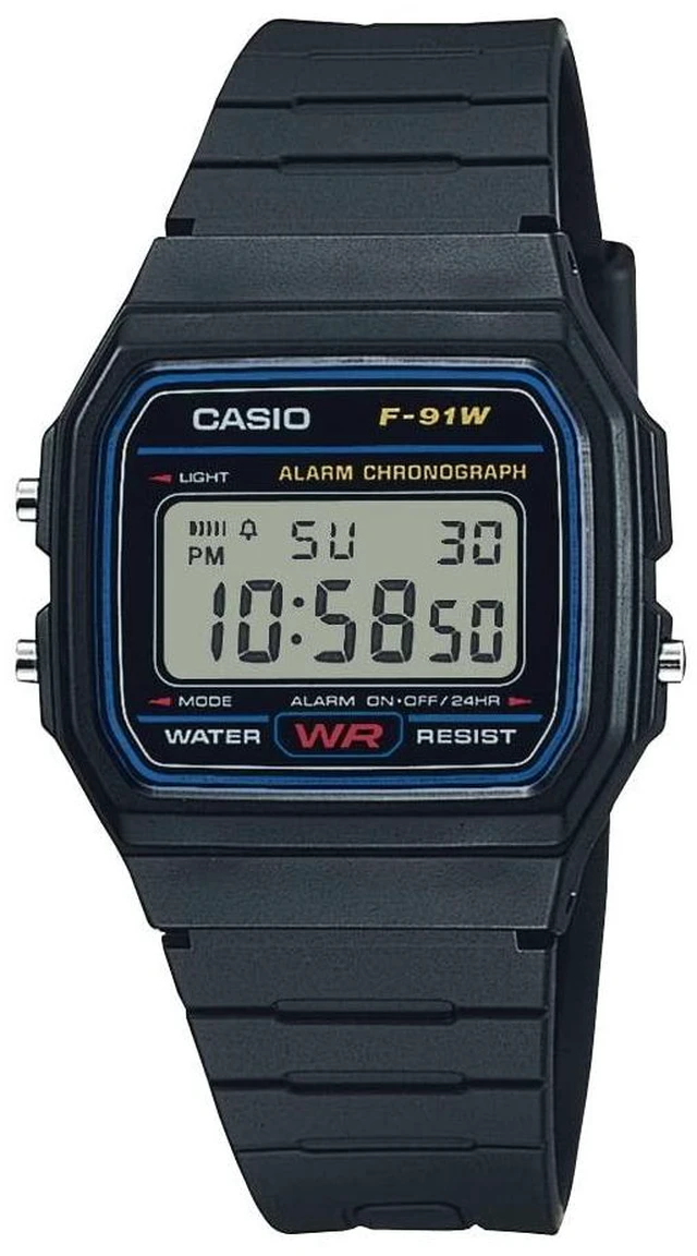 Main image of Casio Black Digital Mens Watch F-91W-1HDG