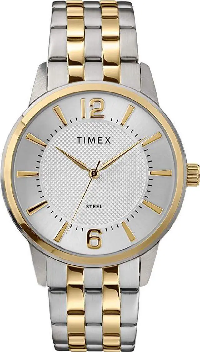 Alt view image 2 of 3 - timex men's dress analog 40mm stainless steel bracelet watch, two-tone