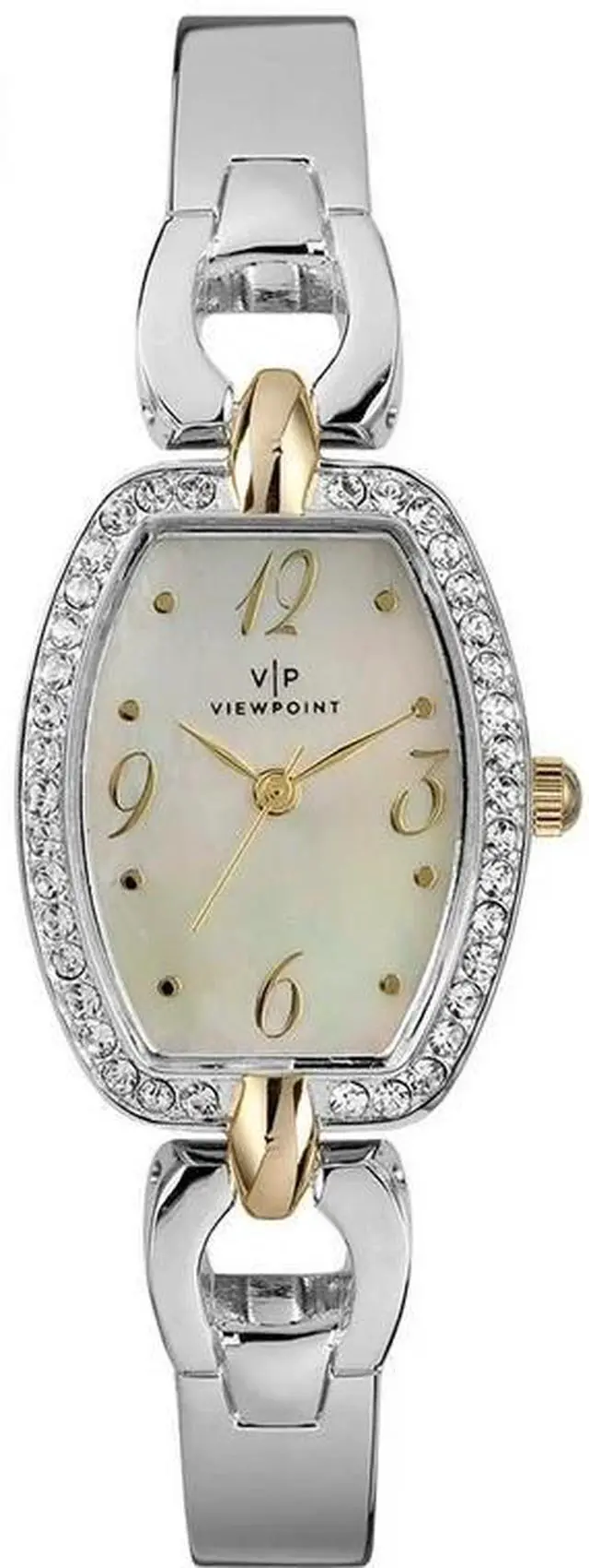 Main image of Timex Viewpoint Tonneau Silver-Tone MOP Womens Watch