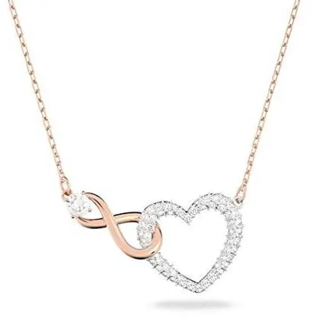 Alt view image 2 of 3 - Swarovski Swarovski Infinity Heart Necklace - White - Mixed Metal Finish