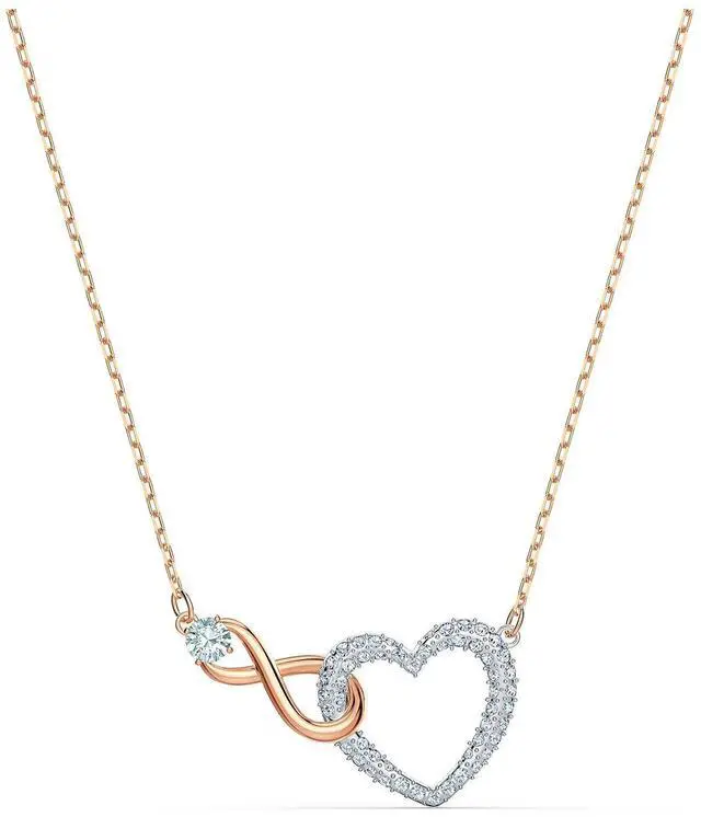 Alt view image 3 of 3 - Swarovski Swarovski Infinity Heart Necklace - White - Mixed Metal Finish