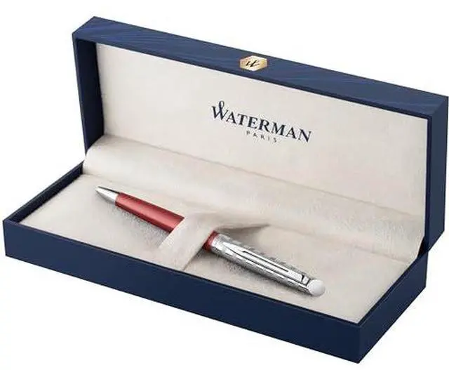 Alt view image 2 of 3 - Waterman Ballpoint Pen - Hemisphere French Riviera/Le Club Red - Medium Point