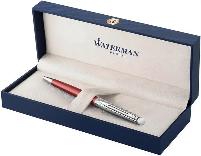 Alt view image 3 of 3 - Waterman Ballpoint Pen - Hemisphere French Riviera/Le Club Red - Medium Point