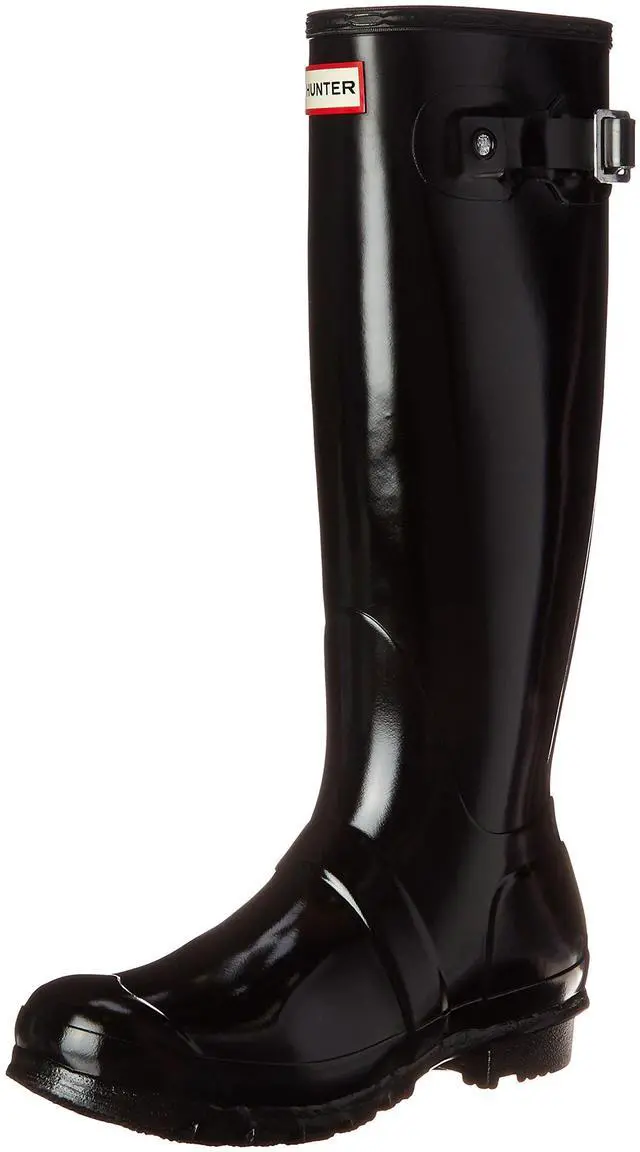 Main image of Hunter Womens Original Tall Gloss Rain Boots - Black