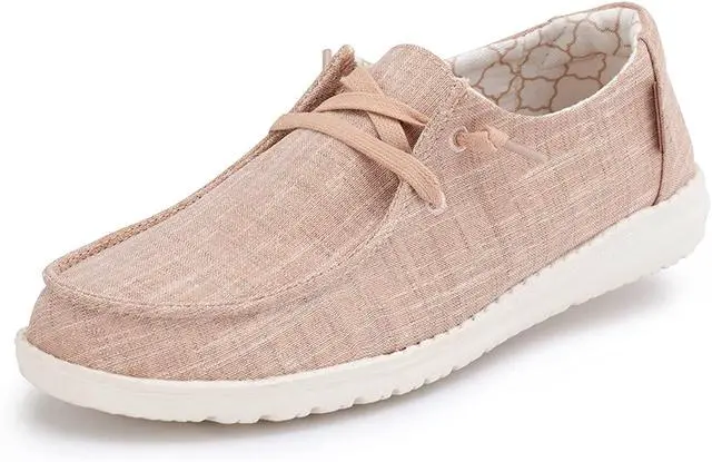 Main image of Hey Dude Womens Wendy Lace-Up Loafers - Sparkling Rose Gold