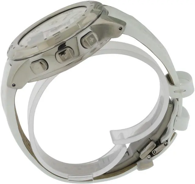 Alt view image 3 of 3 - Tissot T-Touch II Titanium Perpetual Leather Diamond Ladies Watch
