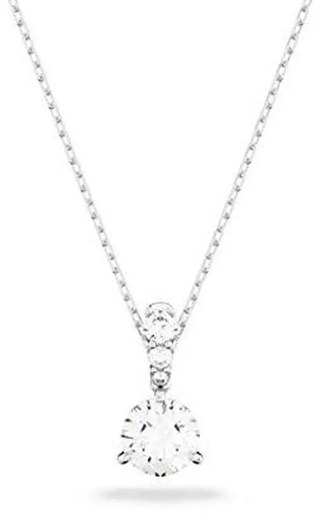 Alt view image 2 of 3 - Swarovski Solitaire Pendant - White - Rhodium Plated -