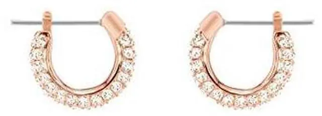 Alt view image 2 of 3 - Swarovski Stone Pierced Hoop Earrings - - OEM