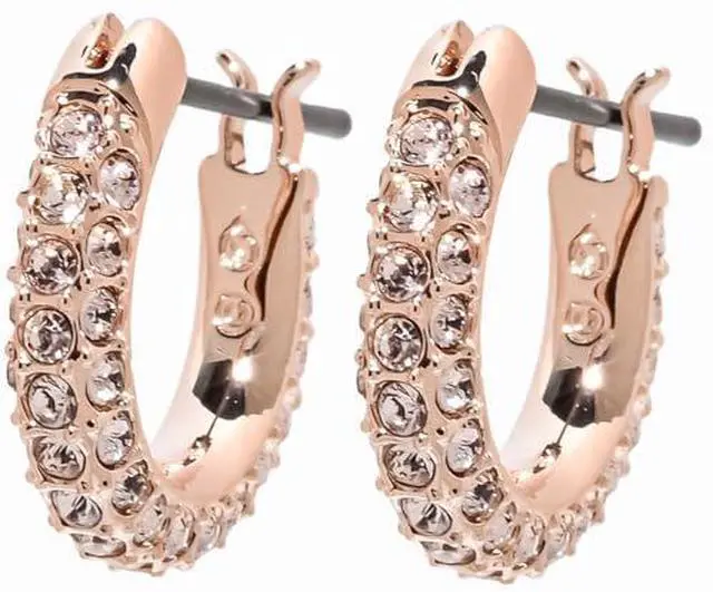 Alt view image 3 of 3 - Swarovski Stone Pierced Hoop Earrings - - OEM