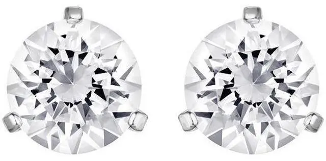 Main image of Swarovski Solitaire Pierced Earrings - White - Rhodium Plating -
