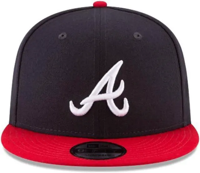 Alt view image 2 of 4 - New Era 9Fifty MLB Atlanta Braves Basic Navy/Red Snapback Hat 11591082 One Size