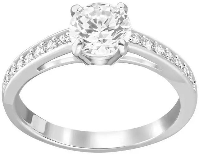 Main image of Swarovski Attract Round Ring Rhodium Plated