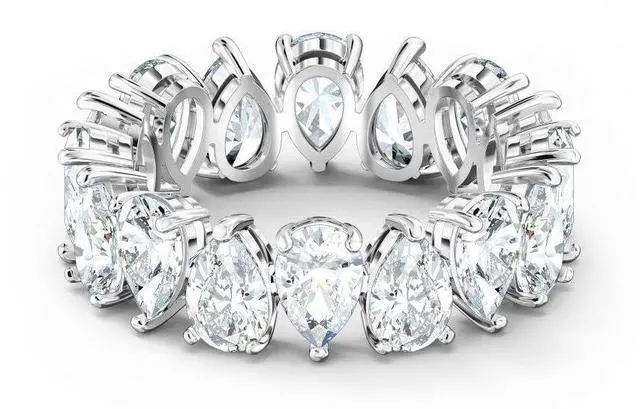 Main image of Swarovski Vittore Ring - Drop cut White Rhodium Plated - Size 6