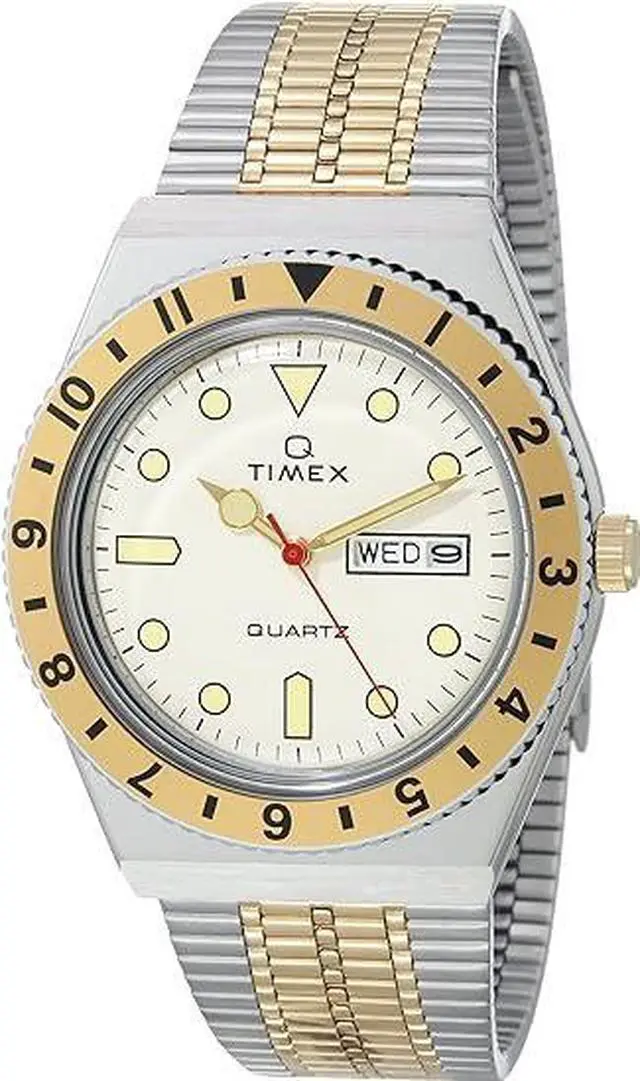Alt view image 3 of 4 - Men's Timex Q Reissue Diver Style Day-Date Two-Tone Watch TW2V18600