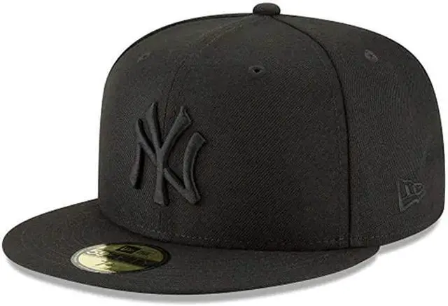 Main image of New Era 59Fifty Hat MLB Basic New York Yankees Black/Black Fitted Baseball Cap (7 5/8)