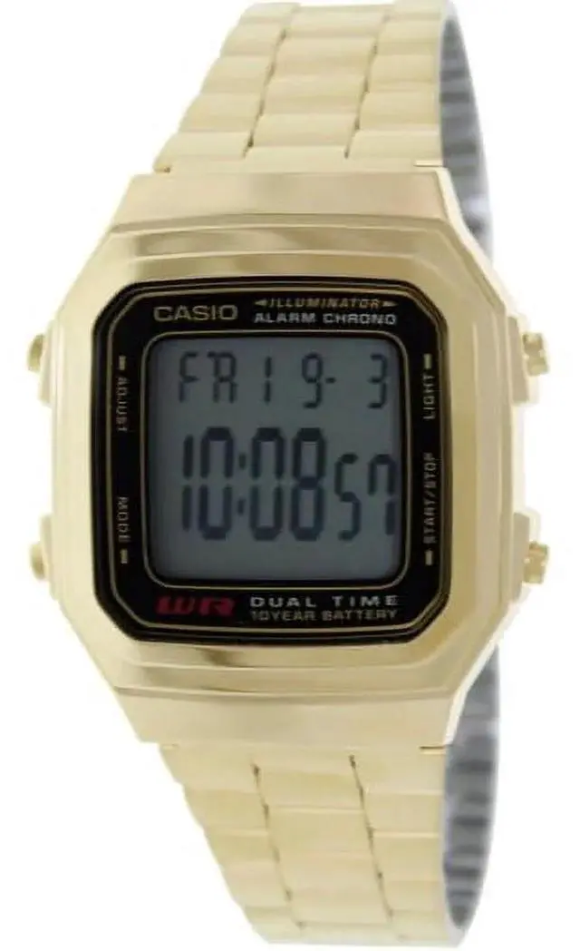 Alt view image 9 of 9 - Men's Casio Digital Classic Gold Tone Steel Watch A178WGA-1AD A178WGA-1A