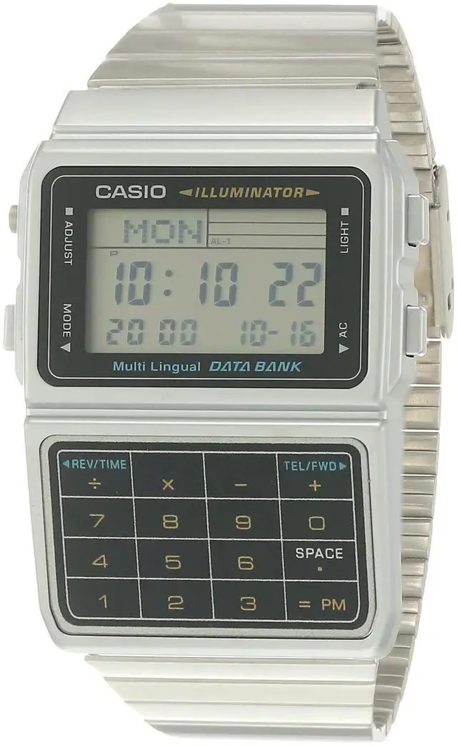 Alt view image 2 of 13 - Men's Casio Databank Telememo Calculator Watch DBC611-1D DBC-611-1D