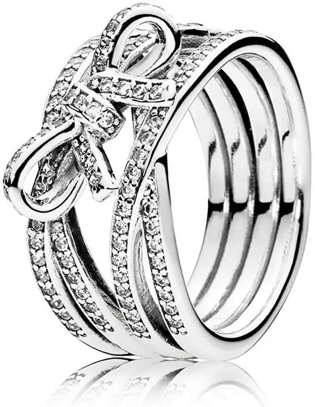 Alt view image 2 of 2 - PANDORA Sparkling Ribbon and Bow Ring