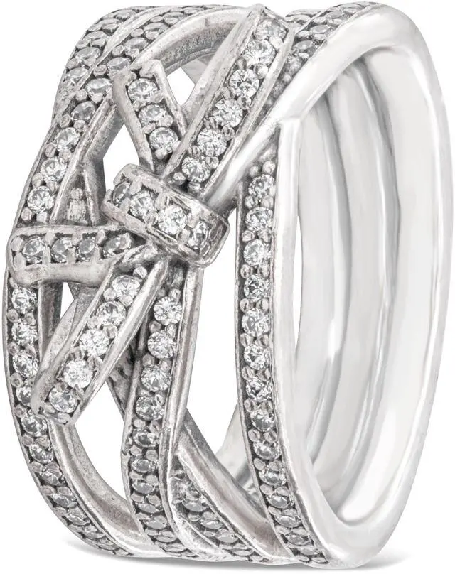 Main image of PANDORA Sparkling Ribbon and Bow Ring
