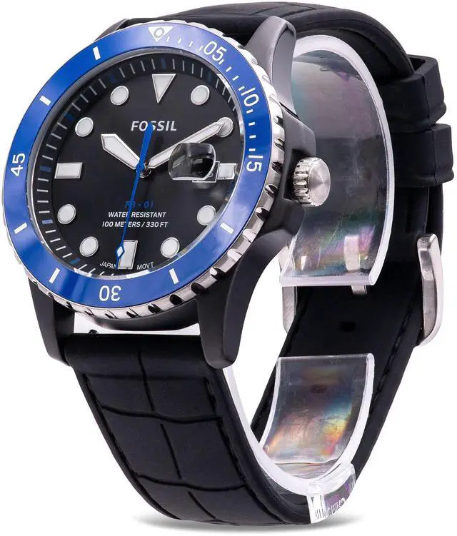 Alt view image 4 of 9 - Fossil FB-01 Black Silicone Mens Watch