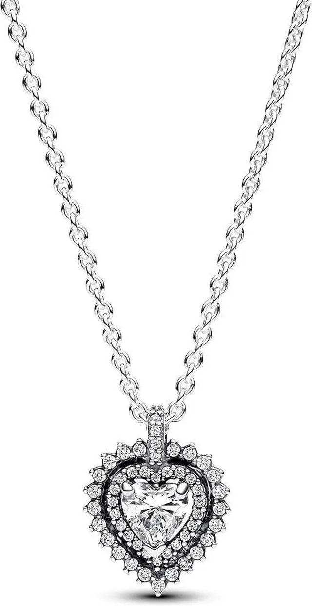Main image of Pandora Sparkling Heart Halo Pendant Necklace