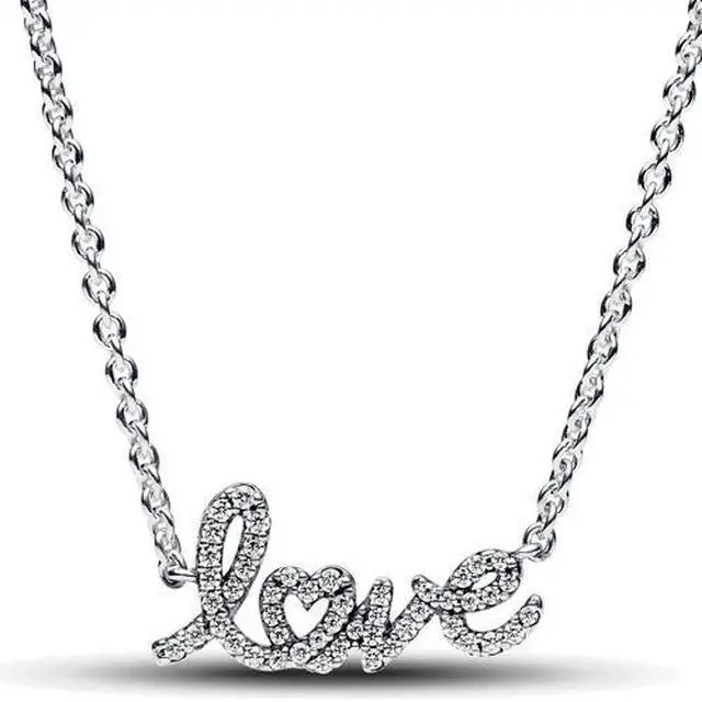 Main image of Pandora Sparkling Handwritten Love Collier Necklace